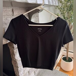 Wild Fable Black Fitted Crop T-Shirt